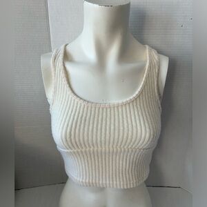 NEW SHEIN Women’s Cream Cropped Tank-Size Small